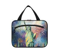 EtherSpher Statua della Libertà appeso viaggio borsa trucco con gancio, accessori di design compongono borsa per viaggiatore viaggiatore che viaggia porta cosmeticos mujer para cartera L, Statua della