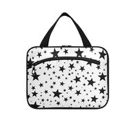 EtherSpher Stelle bianche e nere appese borse da toilette per gli uomini con gancio, designer chic borsa da viaggio articoli da toeletta per gli elementi essenziali per le donne hotel bolso de