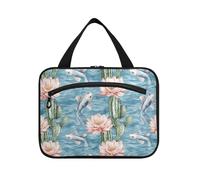 EtherSpher Stile cinese Pesce Cactus appeso borsa da toilette uomo con gancio, designer essenziale rasatura kit borsa per gli uomini per accessori per le donne palestra bolsas para maquillaje de mujer