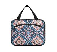 EtherSpher Stile marocchino motivi floreali appeso oggetto borsa da viaggio con gancio, accessori di design appeso borsa trucco per gli uomini toilette bolsa para maquillaje L, Modelli floreali in