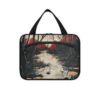EtherSpher Streams Flower Trees Misterioso appeso borsa da toilette da viaggio per le donne con gancio, designer essenziale borsa per il trucco per viaggio essenziale zaino in spalla bolsas para