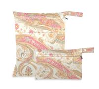 EtherSpher Stripe Peach Gold borsa riutilizzabile per viaggiare Confezione da 2 elementi essenziali da viaggio per bambini con manici per asilo nido, yoga