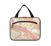 EtherSpher Stripe Peach Gold Hanging contenitori da viaggio per articoli da toeletta con gancio, designer kit essenziale borsa per gli uomini per le donne crociere di viaggio bolso de mano para hombre