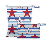 EtherSpher Stripe Stars 4 luglio Independence Day borsa a prova di disordine per costume da bagno 2 Pack borsa per pannolini articoli essenziali con manici per yoga, spiaggia