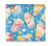EtherSpher Summer Drink Cool Ice Blue Premium - Porta carte di credito in pelle di alta qualità, per carte di credito, documenti essenziali, patente di guida, Bevanda estiva blu ghiaccio freddo, 1