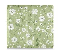 EtherSpher Summer Green Little Flowers - Custodia a portafoglio in pelle con motivo floreale, essenziale per tessere, documenti essenziali, patente di guida, documenti