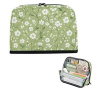 EtherSpher Summer Green Little Flowers Pencil Box Grande Capacità Penna Bag Grande Cancelleria Organizzatore per Ragazze Teen Scuola Must Haves estuches escolares para ninas