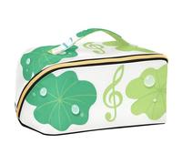 EtherSpher Summer Leaf Water Drop Colorful progettato borse cosmetiche con divisori Essentials Makeup Bag con maniglia con scomparti e maniglia