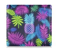 EtherSpher Summer Neon Ananas Leaf Premium Leather Registrazione e Assicurazione Card Holder Portafoglio Accessori Custodia per Documenti Essenziali, Patente di Guida, Carte