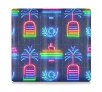 EtherSpher Summer Neon Boat Coconut Tree Premium Leather Auto Registration Assicurazione & ID Card Holder Prefetto Car Essentials Portafoglio per carte, documenti essenziali, patente di guida veicolo