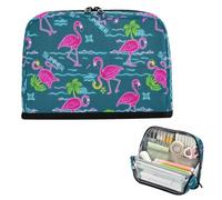 EtherSpher Summer Neon Flamingo Coconut Tree Blue Pencil Organizer Case Grande Capacità Penna Organizer Espandibile Moneta per Adulti Scuola materna lapiceras para ninas