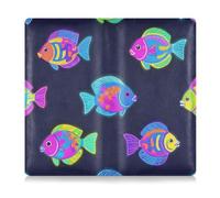 EtherSpher Summer Neon Tropical Fish Color Pu Leather Toursuit auto immatricolazione e assicurazione titolare della carta di credito essenziale caso del portafoglio per ID, patente di guida, chiavi