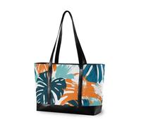 EtherSpher Summer Palm Leaves Green Orange Borse da lavoro portatili per le donne con cerniera lavoro tote borse per le donne per il volo con pranzo maletín para laptop mujer