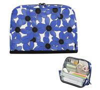 EtherSpher Susan dagli occhi neri Semplice Line Art Valentinesnes Blue Pencil Holder Grande Capacità Penna Matita Astuccio Ad Alta Capacità Organizer Box per Le Donne Viaggio cartucheras escolares