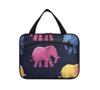 EtherSpher Sweet Elephant Trendy Style appeso make up borse per le donne con gancio, designer carino snack bag per viaggiare donne lavoro bolsa de maquillaje para mujer L, Elefante dolce alla moda