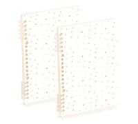 EtherSpher Taccuino a righe larghe con stelle colorate formato A5, 21,1 x 14,5 cm, resistente all'usura, a spirale, 60 fogli per viaggi e scrittura, confezione da 2