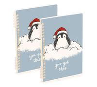 EtherSpher Taccuino a spirale formato A5 con pinguino e scritta in lingua inglese "You Got This Spiral Book", 21,1 x 14,5 cm, copertina rigida, 60 fogli per viaggi e scrittura