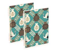 EtherSpher Taccuino formato A5 cinese con gru e fango da 21,1 x 14,5 cm, robusto quaderno a righe universitarie, 60 fogli per diario e lista delle cose da fare, confezione da 2