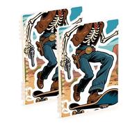 EtherSpher Taccuino formato A5 Cowboy Cactus Desert Journal 21,1 x 14,5 cm, resistente all'usura soggetto a spirale notebook largo 60 fogli per scuola e ufficio, confezione da 2