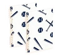 EtherSpher Taccuino universitario blu e bianco formato A5 con stampa palla da golf 21,1 x 14,5 cm, copertina rigida singolo soggetto a spirale notebook 60 fogli per diario e lista delle cose da fare