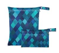 EtherSpher Teal Royal Blue Borsa impermeabile per bambino 2 Pack Wet Bag per costume da bagno con manici per yoga, spiaggia