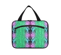 EtherSpher Tecnologico Animal Cat Future Neon appeso borsa per gli uomini che viaggiano con gancio, designer kit da toilette espandibile per mamma hotel bolsas para maquillaje de mujer L, Neon futuro