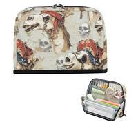 EtherSpher Teschi Pirata Camel Portapenne Caso Grande Capacità Make Up Bag Morbido Cancelleria Organizzatore per Teen Boys Scuola estuche de lápices para ninas
