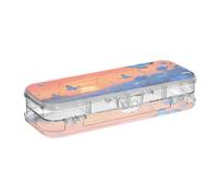 EtherSpher The Sunset Over The Blue Sea Of Flowers Progettato Clear Pencil Box Double Deck Penne Trasparente Scatole per Cancelleria Forniture Con Snap E Coperchio
