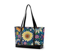 EtherSpher Trendy Daisy Floreale Bianco Blu Boho professionale borse del computer portatile per le donne con la borsa della chiusura lampo 14 pollici per l'università con il pranzo bolso para laptop