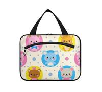 EtherSpher Trendy Polka Dot Animal Conigli appeso trucco custodia da viaggio con gancio, designer pieghevole borsa da barba per gli uomini per gli elementi essenziali per le donne campeggio bolsa de