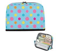 EtherSpher Trendy Polka Dot Pesca Blu Giallo Matita Bag Grande Capacità Penna Matita Astuccio Sottile Storage Organizer per Ragazzi Scuola Forniture cartuchera escolar para adolescenti