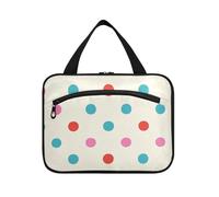 EtherSpher Trendy Polka Dot Teal Red Peach appeso articoli da toeletta borsa da viaggio con gancio, borsa portatile di design per gli uomini per accessori per le donne palestra bolso de para mujer L