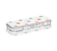 EtherSpher Trendy Polka Dot Teal Rosso Pesca Progettato Cancella Matita Box Doppio Deck Penne Marker Case Per Cancelleria Con Coperchio