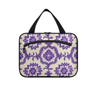 EtherSpher Trendy Vintage Flower Lavanda appeso viaggio borse trucco con gancio, accessori di design borse medicine per il viaggio deve lavorare bolsos para hombre L, lavanda floreale vintage alla