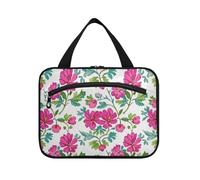 EtherSpher Trendy Vintage Flower Peach appeso trucco borsa per il viaggio con gancio, designer chic borse trucco per accessori must haves palestra bolso para maquillaje L, Alla moda, vintage, fiore