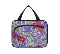 EtherSpher Trendy Vintage Flower Viola Rosso appeso viaggio borsa da toilette appeso con gancio, designer borse carine per gli uomini toilette bolso viajero para mujer L, Fiore vintage alla moda viola