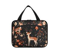 EtherSpher Ukiyo-e Style Dreamy Deer appeso kit da barba borsa da viaggio con gancio, design compatto kit borsa per gli uomini per crociera viaggio bagno bolso de para mujer L, Cervo sognante in stile