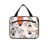 EtherSpher Ukiyo-e Style Lanterna Fiori appeso borsa trucco per viaggio con gancio, designer borse pieghevoli per articoli da toeletta per le donne deve toilette bolsa de maquillaje para mujer L