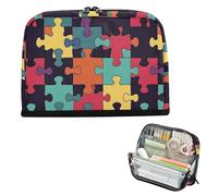 EtherSpher Un cartone animato di colore di puzzle di matita casi di grande capacità Make Up Bag Standing Organizer Box per ragazzi College bolsas para eramientas