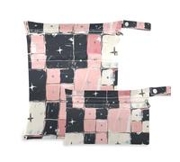 EtherSpher Un modello senza cuciture di Blush e Liwhite Squares grande borsa bagnata con cerniera 2 confezioni essenziali da viaggio per volare con manici per palestra, piscina