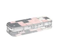 EtherSpher Un modello senza cuciture di Blush e Liwhite Squares progettato plastica matita scatola trasparente doppio ponte trasparente duro penne caso per i bambini con scatto e coperchio