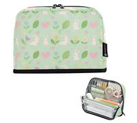 EtherSpher Un simpatico cartone animato bianco coniglio matita organizzatore grande capacità penna caso cosmetico morbido cancelleria borsa per le donne forniture scuola superiore útiles escolares