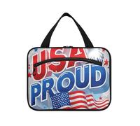 EtherSpher Usa Proud Flag Blu 4 luglio Independence Day borse da appendere per le donne viaggio con gancio, designer kit espandibile borsa per gli uomini per le signore hotel bolso para maquillaje L