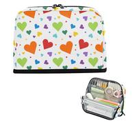 EtherSpher Valentine Arcobaleno Cuori Astuccio Grande Capacità Penna Caso Cosmetico Grande Capacità Organizzatore Box per le Donne High School bolsa para lapices de ninos