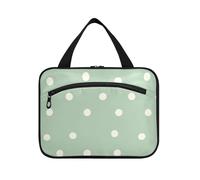 EtherSpher Verde chiaro con pois bianchi appeso borsa da toilette da viaggio con gancio, borsa da viaggio portatile di design articoli da toeletta per il viaggio deve palestra estuche para brochas