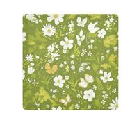 EtherSpher Verde Fiore Natura Toiletries Borse Camera Lens Panno Autoadesivo Viaggio Make Up Organizzatore Wrap 21.7 X 21.7 Wrapper Organizzatore Cosmetico Per Viaggio, Natura fiore verde, 21.7x21.7in