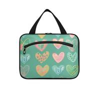 EtherSpher Verde Valentine Love borsa appesa per gli uomini che viaggiano con gancio, designer chic caso per articoli da toeletta per papà toilette porta cosmeticos mujer para cartera L, Verde San