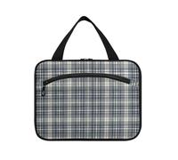 EtherSpher Vintage Buffalo Plaid Checked Grigio appeso borsa da viaggio con gancio appeso con gancio, design compatto trucco caso per le signore hotel bolsa de maquillaje para mujer L, Plaid vintage