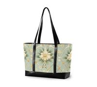 EtherSpher Vintage Fiori Forme Verde Giallo di classe borse per laptop con cerniera grande tote bag per viaggio Essentials Beach Regali Regali di compleanno per le donne con bolsa para computadora