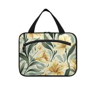 EtherSpher Vintage Lily Flower appeso grande borsa da toilette appeso con gancio, designer borsa trucco pieghevole per viaggiatori lavoro bolsa para guardar maquillaje L, vintage Lily fiore, Large